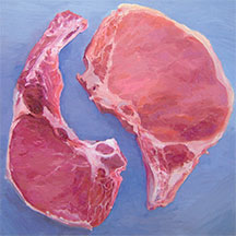 Meat paintings by Mike Geno